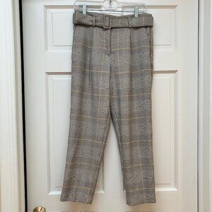 Ann Taylor plaid belted dress pants size 4P.